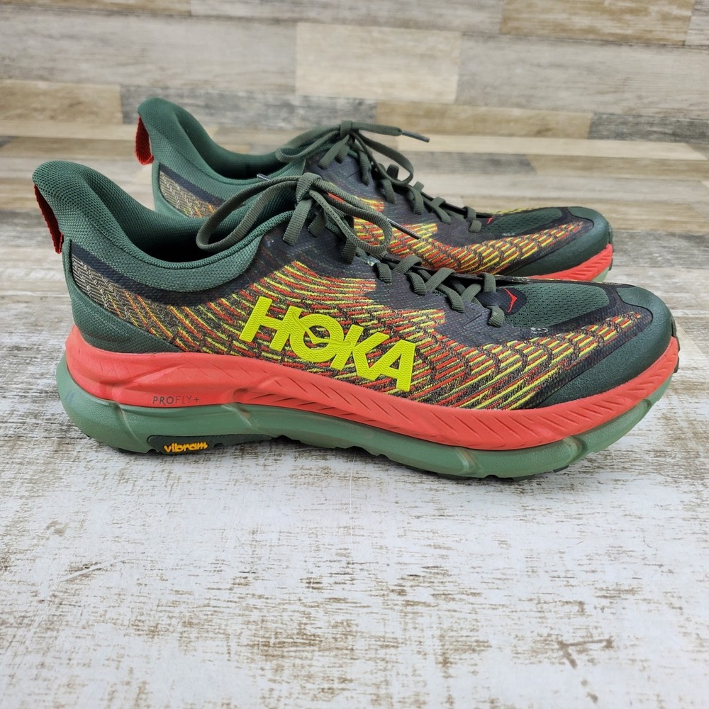 Hoka One One Mafate Speed 4 Mens Shoes 11 D Running Thyme Fiesta Lace-Up Sneaker